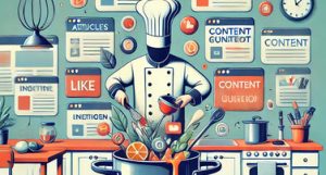 A chef curating or cooking content