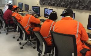 Students working on computers